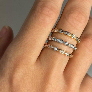 Dazzling Cubic Zirconia Wedding Finger Rings Low-key Accessories for Women hr63 - www.eufashionbags.com