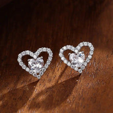 Load image into Gallery viewer, Dazzling Heart Stud Earrings Eternity Love Cubic Zirconia Temperament - www.eufashionbags.com