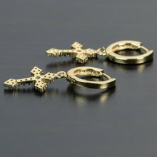Load image into Gallery viewer, Dazzling Zirconia Cross Drop Earrings for Women/Men Hip hop Jewelry - www.eufashionbags.com
