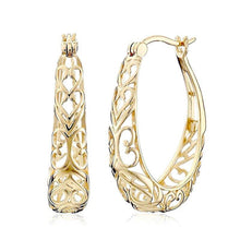 Charger l&#39;image dans la galerie, Delicate Graceful Hollow-out Hoop Earrings Women Metallic Style Jewelry Gift he10 - www.eufashionbags.com