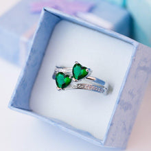 Charger l&#39;image dans la galerie, Double Heart-Shaped Cubic Zircons Wedding Ring For Women he103 - www.eufashionbags.com