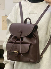 Cargar imagen en el visor de la galería, Drawstring PU Leather Women Backpack Trendy Shoulder Bag n53 - www.eufashionbags.com