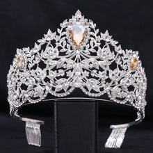 Charger l&#39;image dans la galerie, European Luxury Crystal Wedding Crown Large Rhinestone Queen Tiara Hair Jewelry dc21 - eufashionbags.com