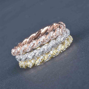 Fancy Twist Thin Women Rings Iced Out Cubic Zirconia Jewelry hr163 - www.eufashionbags.com