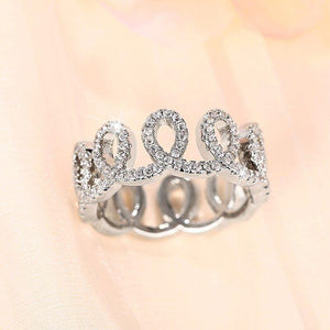 Fancy Wave Shaped Women Rings Cubic Zirconia Fashion Jewelry hr170 - www.eufashionbags.com