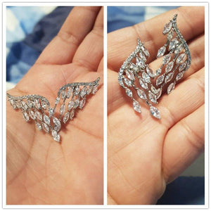 Fashion Angel Wing Shaped Stud Earrings for Women he112 - www.eufashionbags.com