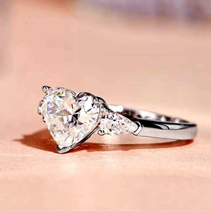 Fashion Bright Heart Zirconia Ring Women Graceful Engagement Ceremony Accessories hr11 - www.eufashionbags.com