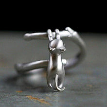 Charger l&#39;image dans la galerie, Fashion Cat Design Finger Ring Daily Women Silver Color Jewelry hr03 - www.eufashionbags.com