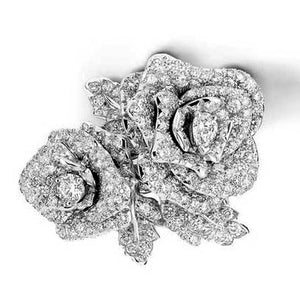 Fashion Chic Rose flower Zirconia Ring Women Jewelry Accessories Gift he17 - www.eufashionbags.com