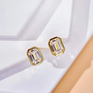 Fashion Contracted Style Stud Earrings Trendy Women Zirconia Jewelry he11 - www.eufashionbags.com