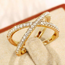 Load image into Gallery viewer, Fashion Cross Shape Cubic Zirconia Rings for Women Wedding Band Jewelry hr68 - www.eufashionbags.com