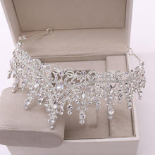 Charger l&#39;image dans la galerie, Fashion Crystal Bridal Jewelry Sets Women Tiaras Earrings Necklaces Set bj01 - www.eufashionbags.com