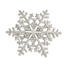 Load image into Gallery viewer, Fashion Crystal Christmas white Snowflake Brooch Rhinestone Women Brooches - www.eufashionbags.com